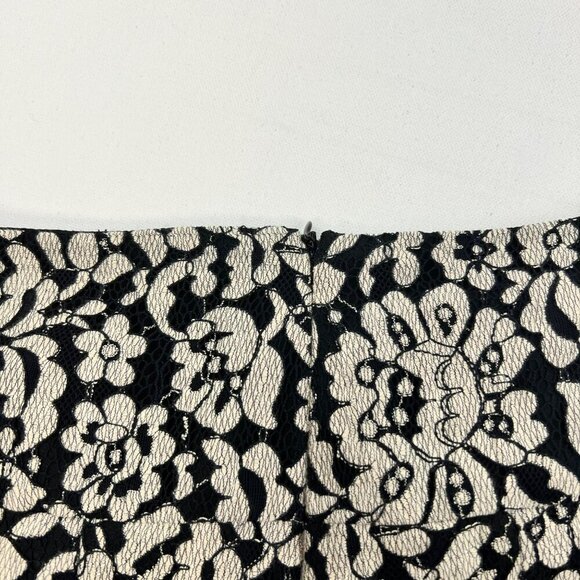 Mystree Womens Lace Cropped Dress Pants Black/Cream Size Medium Pockets - Picture 6 of 10